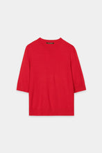 Load image into Gallery viewer, Luisa Cerano Half-Sleeve Fine Knit Sweater in Red
