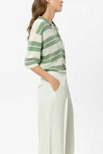 Load image into Gallery viewer, Luisa Cerano Linen Polo with Preppy Stripes in Green
