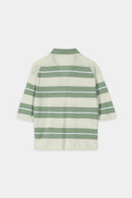 Load image into Gallery viewer, Luisa Cerano Linen Polo with Preppy Stripes in Green
