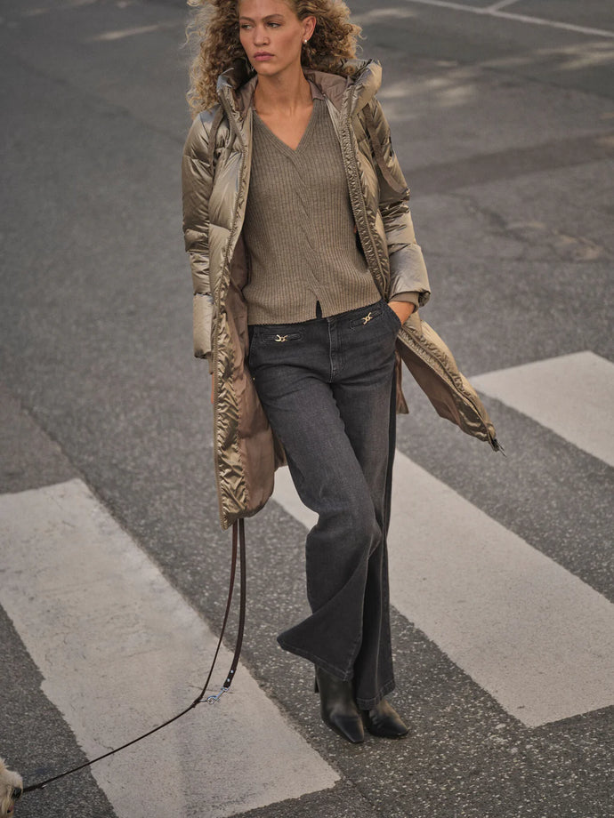 Mos Mosh Nova Metallic Down Coat in Brindle
