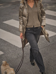 Mos Mosh Nova Metallic Down Coat in Brindle