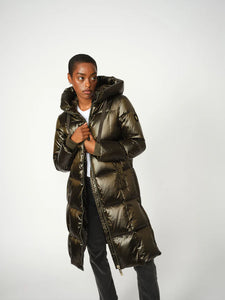 Mos Mosh Nova Metallic Down Coat in Forest Night