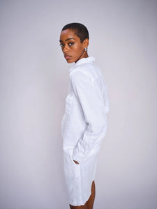 Mos Mosh  Linen Pocket Blouse in White