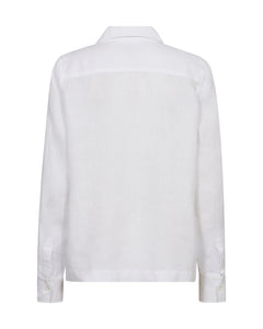Mos Mosh  Linen Pocket Blouse in White