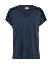 Load image into Gallery viewer, Mos Mosh V-neck Sequin Tee in Navy
