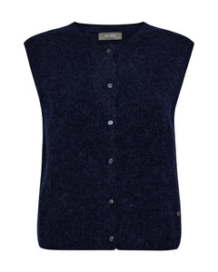 Mos Mosh Almine Thora Knit Vest in Navy