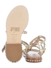 Load image into Gallery viewer, Ash Play Studded Metallic Sandals in Gold
