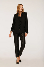 Load image into Gallery viewer, Weill Uni-flounced Flowing Blouse Black
