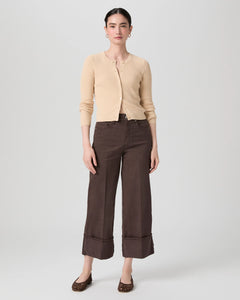 Paige Sasha Ankle Wide-Leg Jeans in Rich Chocolate