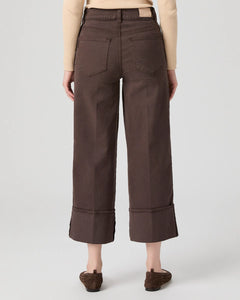Paige Sasha Ankle Wide-Leg Jeans in Rich Chocolate