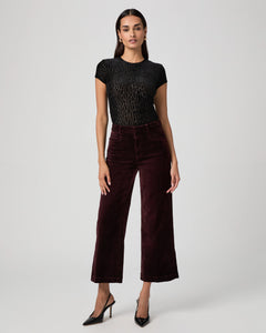 Paige Anessa Trpusers in Aubergine Velvet