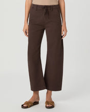 Load image into Gallery viewer, Paige Arellia Ankle Barrel Leg Jean with Tie in Rich Chocolate
