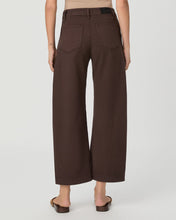 Load image into Gallery viewer, Paige Arellia Ankle Barrel Leg Jean with Tie in Rich Chocolate
