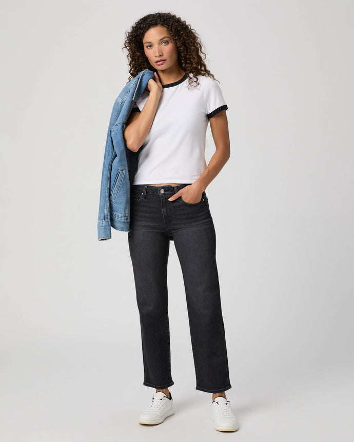 Paige Mason Ankle Straight Jeans in Ink Black