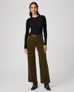 Paige Anessa 31' Wide Leg Pant in Dark Olive