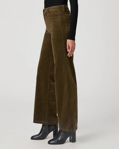 Paige Anessa 31' Wide Leg Pant in Dark Olive