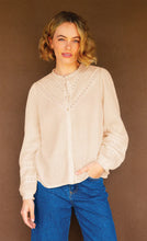 Load image into Gallery viewer, Aspiga Chevron Lace Organic Cotton Shirt in Ecru
