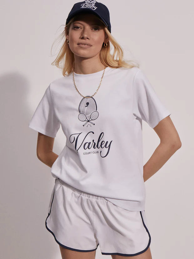 Varley Coventry Branded Tee in White