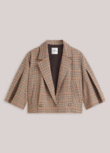 Load image into Gallery viewer, Summum Check Blazer in Goji Berry

