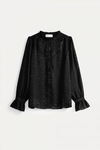 Pom Heart Black Blouse