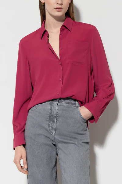 Luisa Cerano Silk Blend Shirt in Berry Pink