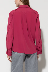 Luisa Cerano Silk Blend Shirt in Berry Pink