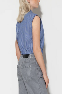 Luisa Cerano Sleeveless Shirt with Stripes