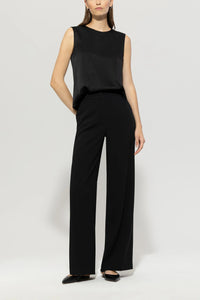 Luisa Cerano Flowing Satin Top in Black