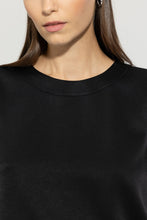 Load image into Gallery viewer, Luisa Cerano Flowing Satin Top in Black
