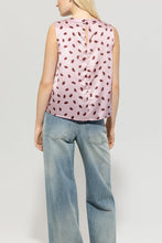 Load image into Gallery viewer, Luisa Cerano Silk Top with Lips Print in Fresh Rose
