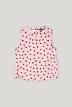 Load image into Gallery viewer, Luisa Cerano Silk Top with Lips Print in Fresh Rose
