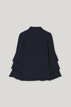 Load image into Gallery viewer, Luisa Cerano Silk Blend Blouse in Dark Blue
