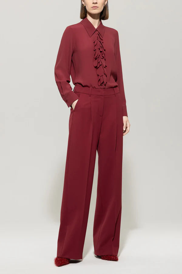 Luisa Cerano Ruffled Blouse in Silk Blend