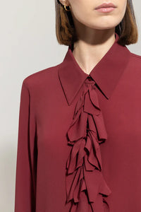 Luisa Cerano Ruffled Blouse in Silk Blend