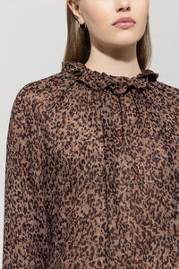 Luisa Cerano Blouse with Animal Print