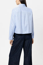 Load image into Gallery viewer, Luisa Cerano Striped Blouse with a Frill in Blue
