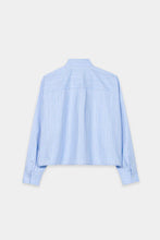Load image into Gallery viewer, Luisa Cerano Striped Blouse with a Frill in Blue
