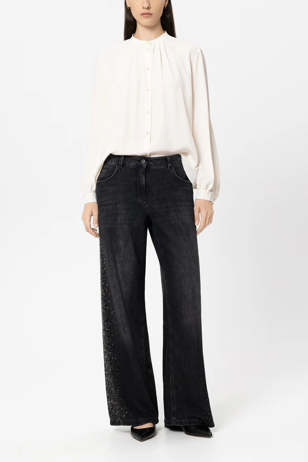 Luisa Cerano Long-Sleeve Blouse in Silk Blend