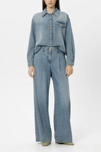 Load image into Gallery viewer, Luisa Cerano Denim Shirt with Raw Hem
