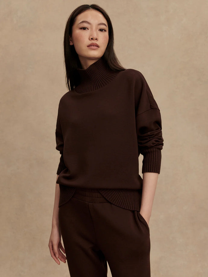 Varley Barker High-Neck Sweater in Coffee Bean