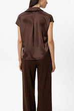 Load image into Gallery viewer, Luisa Cerano Long-Sleeved Silk Blouse in Marone
