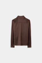 Load image into Gallery viewer, Luisa Cerano Long-Sleeved Silk Blouse in Marone
