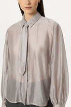 Load image into Gallery viewer, Luisa Cerano Semi-Sheer Shirt with Tie in Pearl
