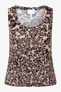 Sportalm Ribbed Top with Leopard Print
