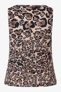 Sportalm Ribbed Top with Leopard Print