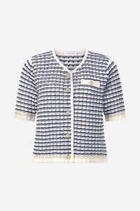 Rich & Royal Boucle Cardigan with Short Sleeves