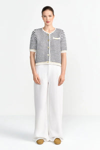 Rich & Royal Boucle Cardigan with Short Sleeves