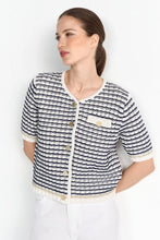 Load image into Gallery viewer, Rich &amp; Royal Boucle Cardigan with Short Sleeves
