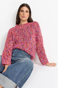 Rich & Royal Mock Neck Jumper in Pink Radiance