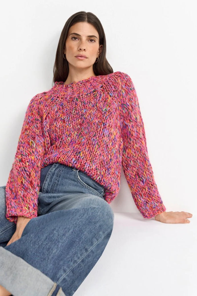 Rich & Royal Mock Neck Jumper in Pink Radiance